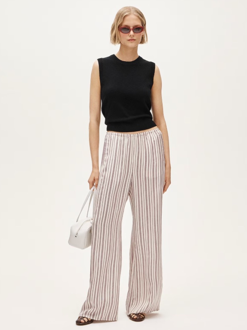 J. Crew Cosmo pant in stripe - Natural Burgundy